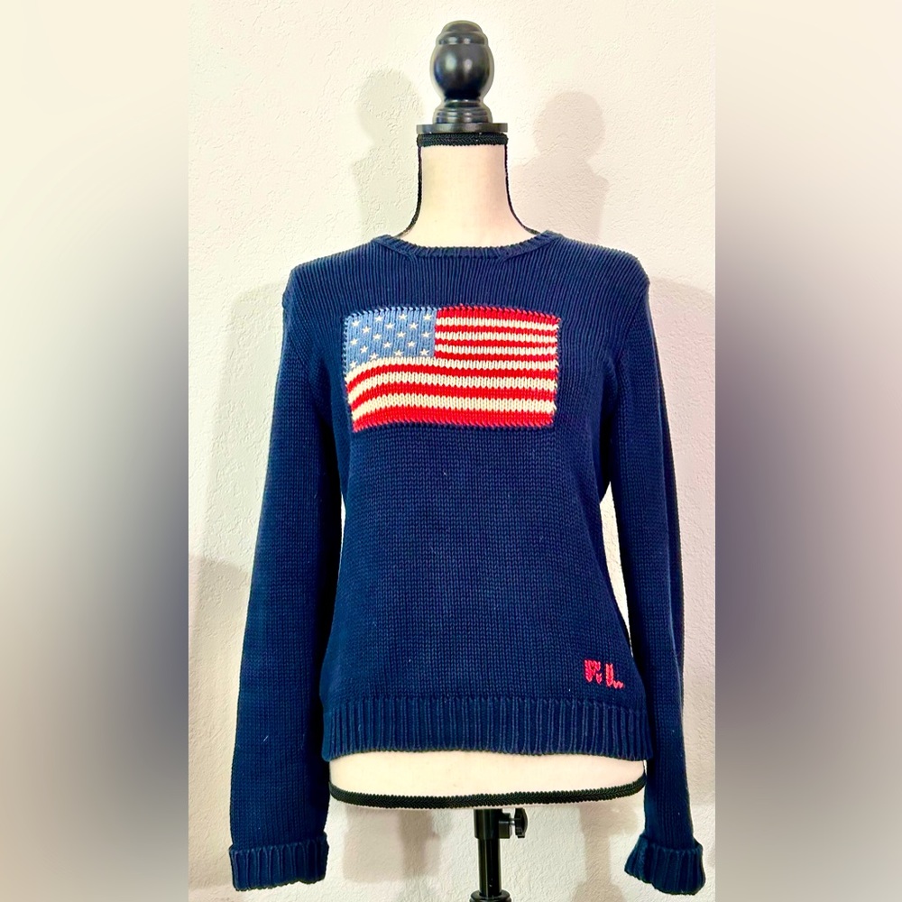 Ralph Lauren Flag Sweater Vintage EUC